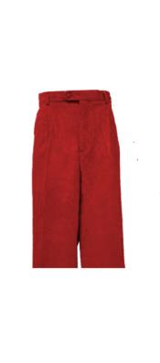  JSM-2841 Corduroy Burgundy Pleated Pants Slacks For Men