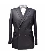 Mens Double Breasted Peak Lapel charcoal
