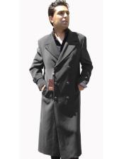  JSM-6410 Mens Top Coat Buttons Closure Double Breasted Overcoat