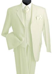  T633TR_KR 3 Piece Premium Fine Cream three piece suit