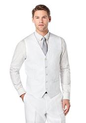  JSM-4771 Mens White Mens 2 Piece Linen Causal Outfits