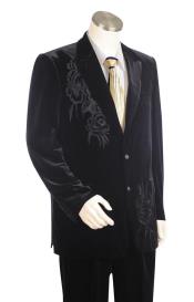  Mens Floral Embroidered Velvet