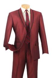 Shawl Collar Trimmed No Pleated Slacks Pants Tuxedo & Formal Slim narrow Style Fit Suits for Online Maroon 