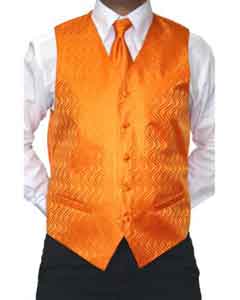  Four-Piece Orange Microfiber Vest Set 