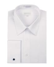   Mens White Pointed Collar French