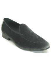  JSM-6186 Carrucci Mens Grey Slip On Style Genuine Velvet