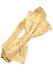   Mens Gold Polyester Paisley Pattern