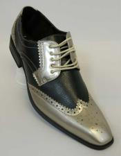  Tone Gold Exotic Print Tie Up Style Classic Spectator Wingtip Lace