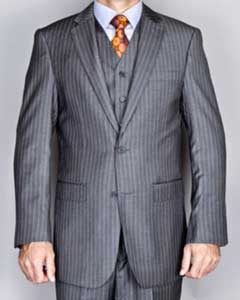  Grey 2Button Vested Suit 