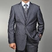  RS2522 Grey Teakweave 2-button Vested three piece suit 