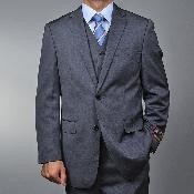  RS7523 Grey Teakweave 2-button Vested three piece suit 