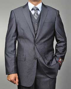  Grey Teakweave 2-button Vested Suit 