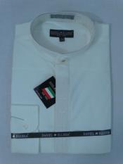 Banded Collar White Shirt