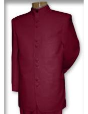  Best Quality Mandarin Collar Wine Suit For sale ~
