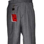  Medium Gray Wool Fabric Single-pleat Pants