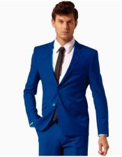  Button Style Jacket Suit & Plus Pants Royal Blue