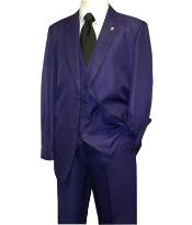  Piece Fashion Suit Vett Vested Solid Purple color shade