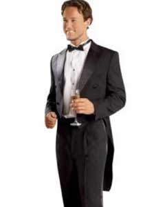  JM2828 Liquid Jet Black Tailcoat with Matching Formal Trousers