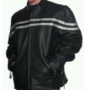  JSM-914 Mens Black Classic Snap Closure Leather Collar Front
