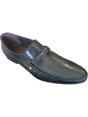  JSM-226 Mens Italian Black Style Fashionable Leather Loafers 