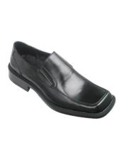  JSM-5637 Zota Mens Black Slip-On Style Leather Loafer