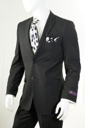  AC-933 Liquid Jet Black Slim narrow Style Fit Suit