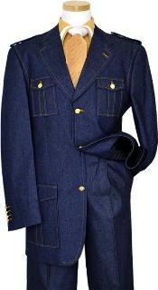  Blue Denim Iridescent 1940s mens Suits