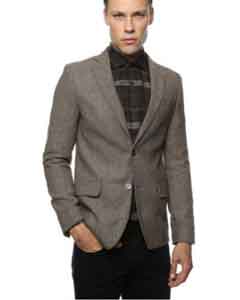  Skinny Cut Tweed Windowpane Pattern brown