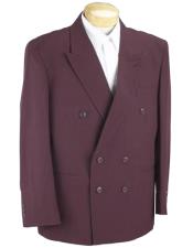  2pc SHARP Double Breasted DRESS SUIT Burgundy ~ Maroon