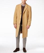  Camel Columbia Cashmere-Blend Overcoat Wool