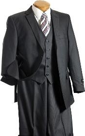  Light Weight Fabric 3PC Vested Dark Grey Masculine color