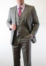  narrow Style Fitted Skinny Vested Three Piece Suit Plaid