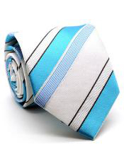 Premium Classic Modern Striped Ties Turquoise