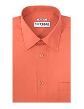  Mens Designer Brand Classic Regular Fit Coral Cotton Blend