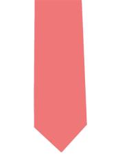  Mens Extra Long Coral Polyester Solid Neck Tie Melon