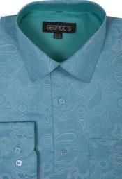  Mens Turquoise Dress Shirt George 60%