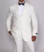  Pieces High Fashion Cream Tuxedo Suit ( Jacket and
