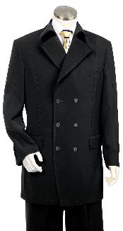 Fashion Liquid Jet Black Long length Zoot Suit For