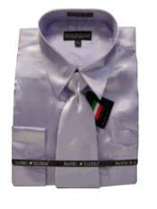  Lavender Satin Dress Shirt Tie Combo Shirts 
