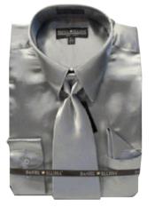  New Silver Satin Dress Shirt Tie
