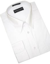  Cotton Blend Dress Shirt With Convertible Cuffs 