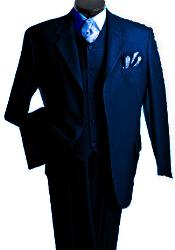  Piece Premium Fine Drak Blue three piece suit 