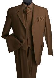  Piece Premium Fine brown color shade three piece suit