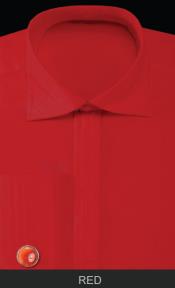 FrenchCuffDressShirtwithCuffLinks-SolidPleated