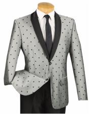 mens2ButtonSlimFitPolkaDotShawlLapel