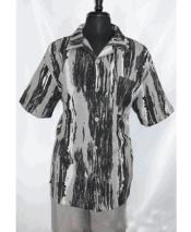  Mens 5 Buttons Short Sleeve Side