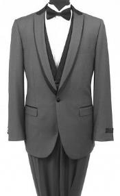  Michaels Flat Front Trousers Lapeled Vest Grey ~ Gray