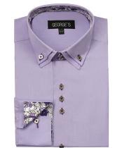  Mens 60% Cotton 40% POLY Shirt Solid Lavender Color