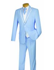 sky blue suit