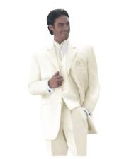  Collection OFF White 3 Piece Vested Superior Fabric Extra